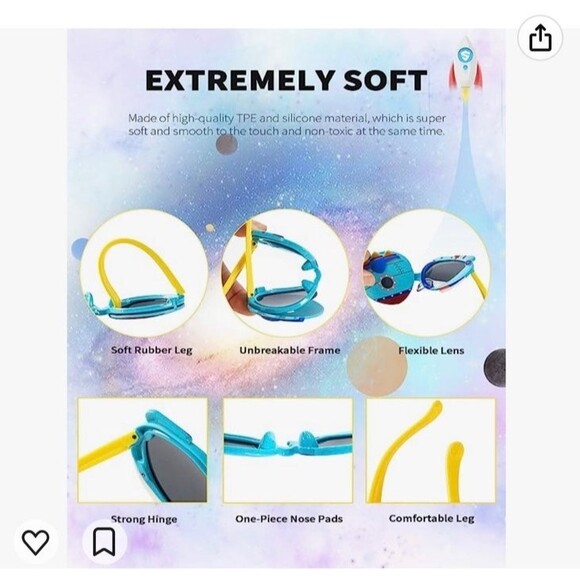 Sunglasses Kids Astronaut Blue Kid Polarized Sunglasses Party Favors Flip Up OC1 - Picture 6 of 7